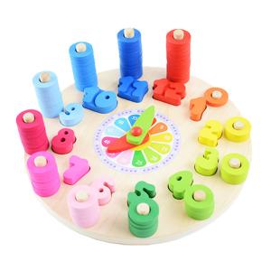 Buy cheap Geometry Clock Wooden Puzzle Numbers Montessori Counting Toy from wholesalers