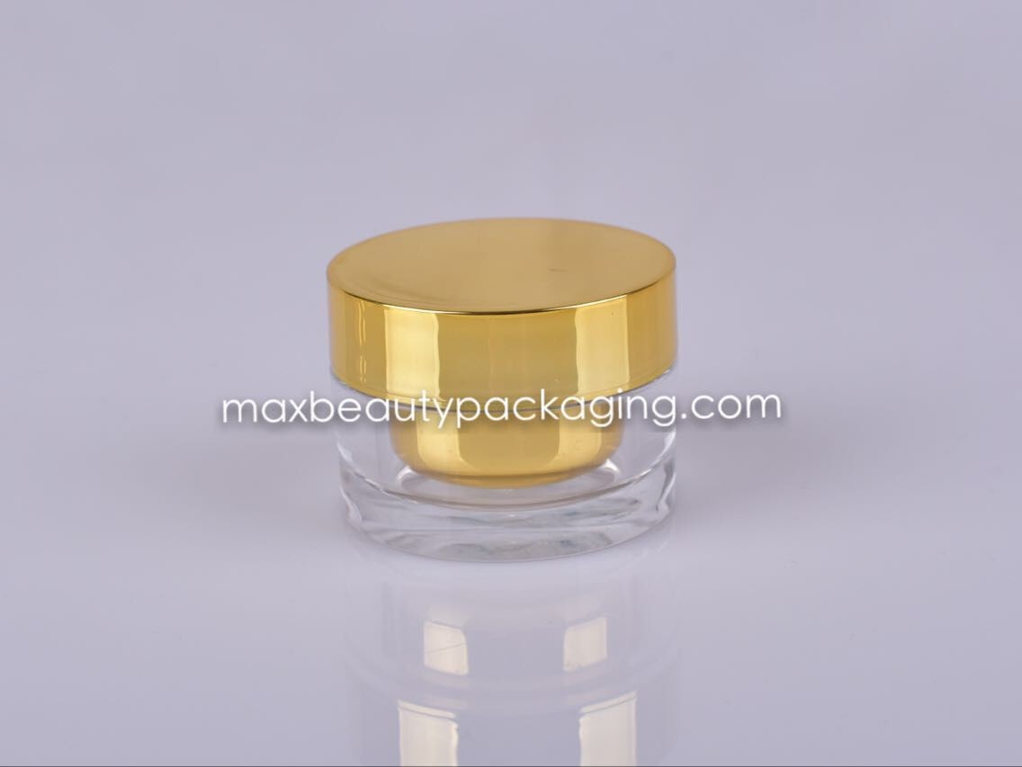 top quality acrylic PMMA cream jar 15g plastic cream jar UV coating straight shape cosmetic packaging classic cream jar