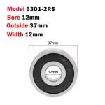 Single Row P5 Bearing Small 6301 2RS Bearing High Speed Bearing For Toy Motor