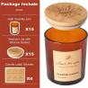 Buy cheap 6oz Amber Candle Jars With Bamboo Wooden Lids And Sticky Labels Empty Glass For Making Candles from wholesalers