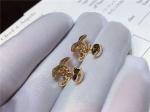Logo Earrings in 18K Yellow Gold with Dropping Pearl Fashion Lady Jewelry Global