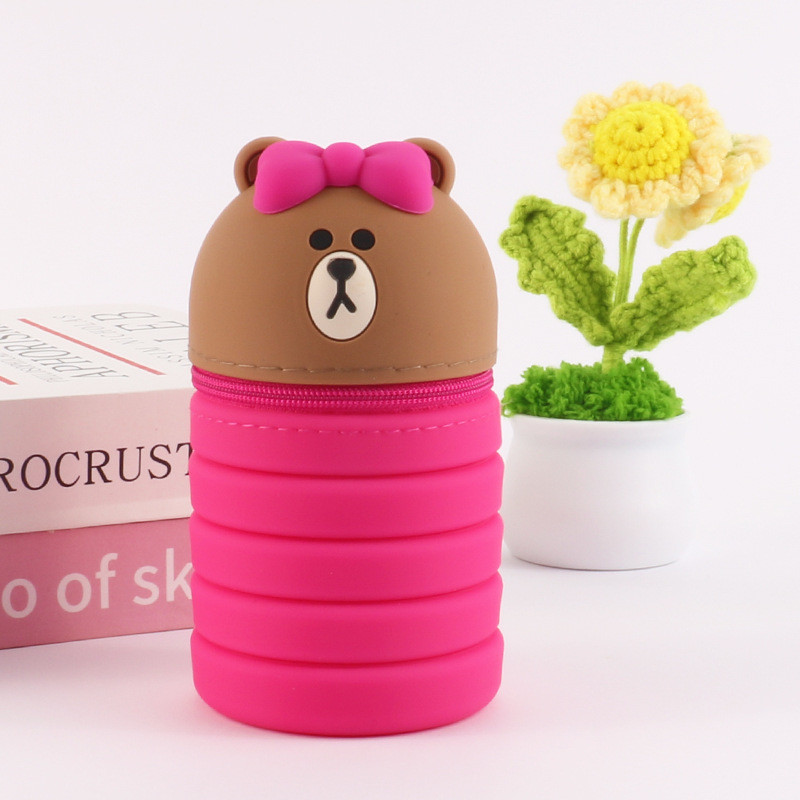 Upgraded 2-In-1 Silicone Pencil Pouch Pen Holder Pencil Pen Case Waterproof Easy To Clean School Office Supplies