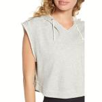 Custom Cropped Sleeveless Hoodie Raw Edge Sleeveless Sweatshirts For Ladies