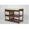 Buy cheap Walnut Classical Modern Wood Furniture Shoe Storage Bench Seat With 2 Fabric Drawers from wholesalers