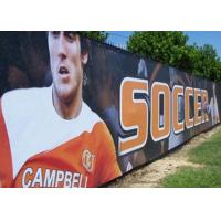 Buy cheap Anti Rusted Construction Fence Banners Backdrop 4 Sewing Lines Vivid Image product