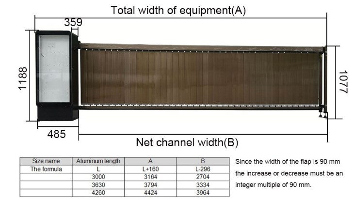 ZYGG Commercial Advertising Flap Barrier Gate Waterproof With 24V DC Motor