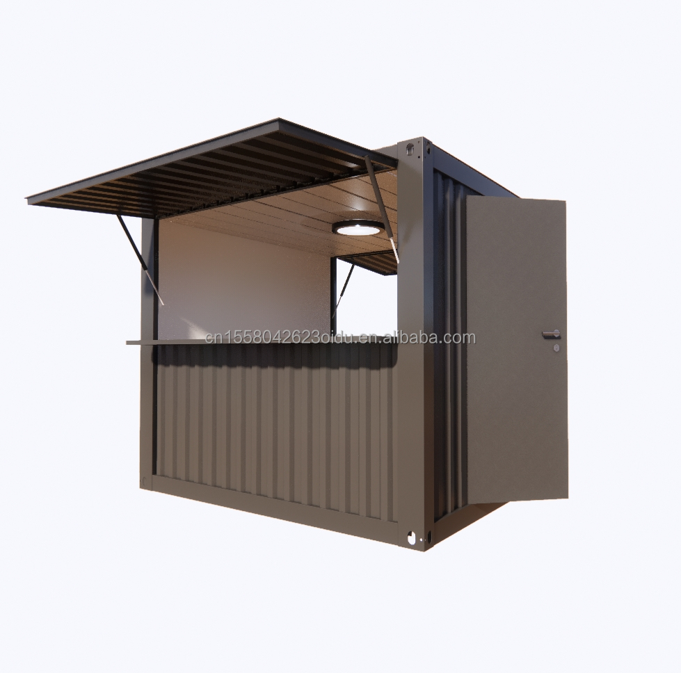 Custom Modern Design Coffee Kiosk 10ft Container Style with Aluminum Alloy Windows and Outdoor Steel Turn-Key Solution
