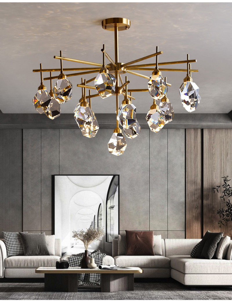 Modern Diamond Crystal Chandelier In Living Room minimalist chandelier(WH-CY-193)