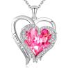 Buy cheap 1.18x0.98in Double Heart Shape Pendant Silver Plated With Austrian crystal Crystals from wholesalers