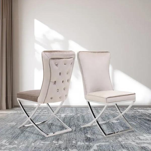 Buy cheap Modern Design Velvet Upholstered Dining Room Furniture Chair from wholesalers