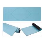 Natural Rubber Yoga Mat, Body position lines Non-Slip Fitness pad 5mm Excercise