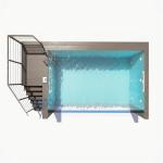 Fliter Pump Included Clear Acrylic Glass Prefabricated Swimming Pool for Family