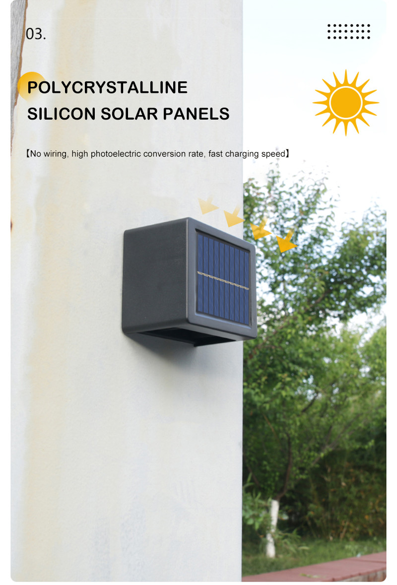 Powered IP65 Waterproof Solar Wall Light Lamp Pathway Decking Street For Landscape