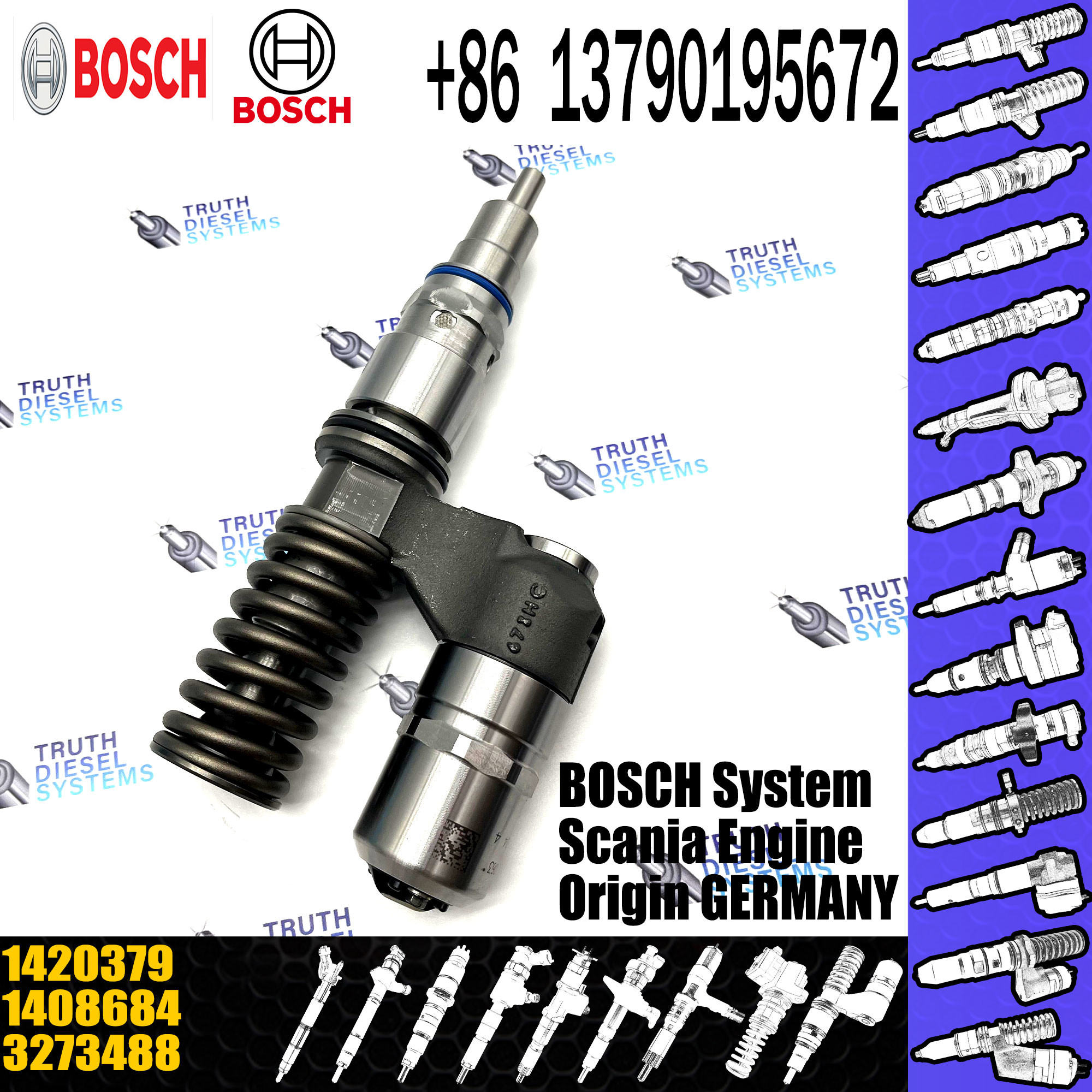 High Quality Diesel Common Rail Fuel Injector 0986441016 0986441116 1420379