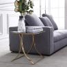 Buy cheap Unique design stanieless steel base tempered glass top end table square corner table for hotel home from wholesalers