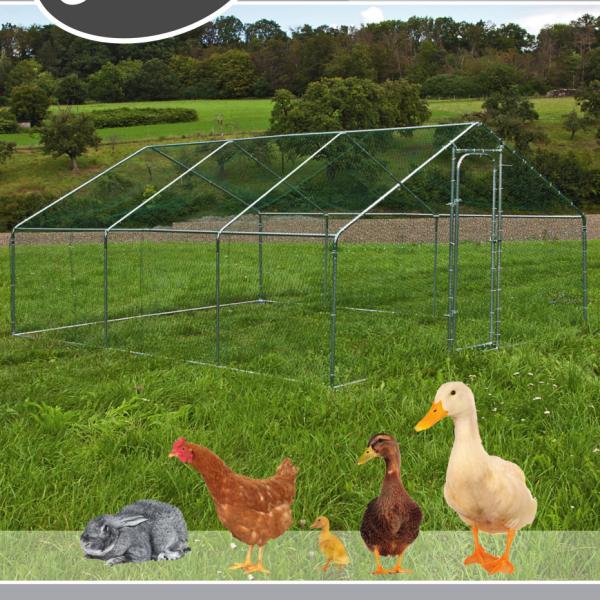 Buy cheap 3x6x2m Chicken Run Walk in Chicken Cage Poultry Pet Coop for Rabbit Hen House Pen Metal Chicken Cage in Grey from wholesalers