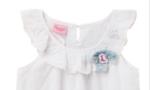 Cotton 100% 150 GSM White Sleeveless Summer Girl Dress