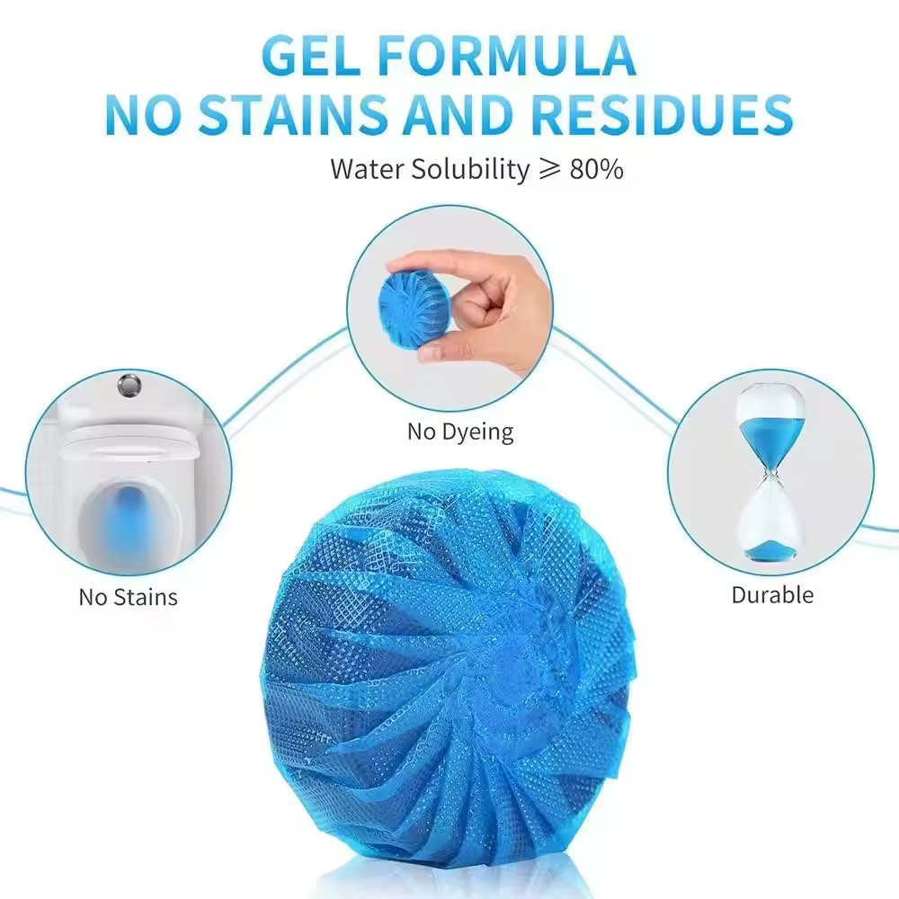 OEM Long Lasting Cistern Toilet Cleaning Tablet Deodorizer Bleach Cleaning Effervescent Blue Toilet Bowl Cleaner Tablets