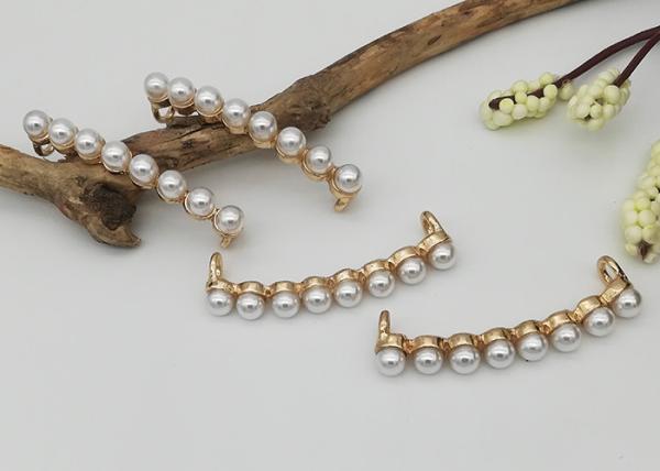 Buy cheap Arched Crystal Ivory Faux Pearl Rhinestone Buttons Chair Sash Ribbon Embellishment Accessories from wholesalers