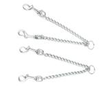 2 Way leash chain Dog Lead Metal Pets Choke Chain Heavy Duty Style Chrome Plated