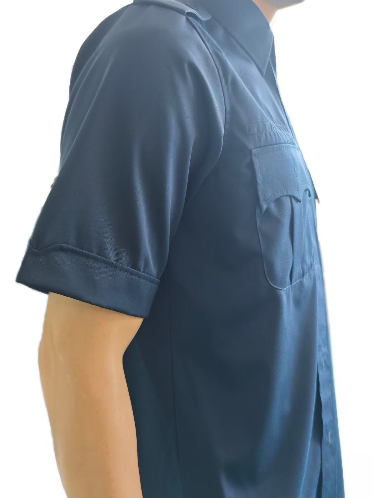 Navy Blue Summer Military Uniform Set 45 Wool 55 Polyester Blend Short Sleeve
