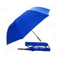Buy cheap Light Blue Foldable Golf Umbrella Fibreglass Ribs Bamboo Handle 14mm Steel Shaft product