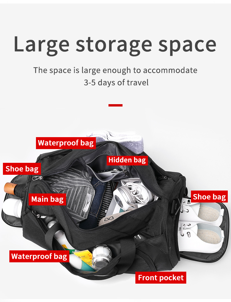 OEM Custom Logo Travel Duffel Backpack Garment Duffle Bag Multi Storey