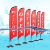 Buy cheap outdoor flying banner promotion custom printed advertising knife type teardrop flag bali bow beach flag with corss base from wholesalers