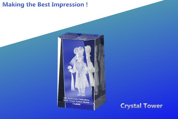 crystal tower award/blank crystal tower trophy/3d laser crystal award/crystal