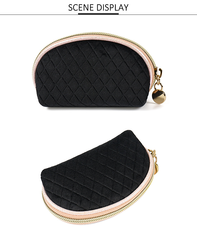 Shell Shape Velvet Cosmetic Toiletry Bag For Girls