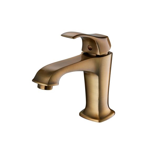 Buy cheap OEM Antique Brass Single Hole Bathroom Faucet Hand Washing Basin Tap from wholesalers