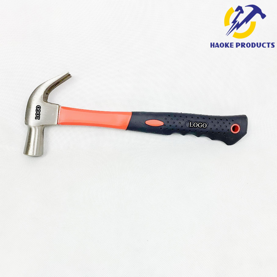 29mm Size Forged Steel Materials British Type Claw Hammer with Red and Black Color Plastic Handle