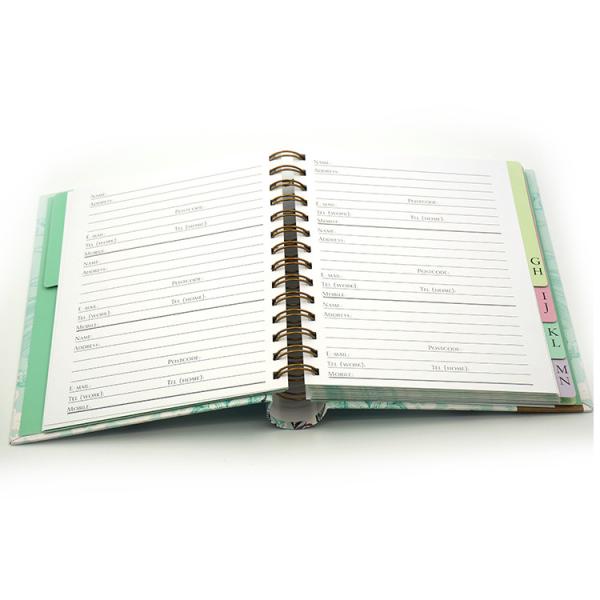 Hidden Hardcover Spiral Binding Book Printing Service With Tab Dividers 176