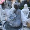 Buy cheap BLVE Garden Buddha Statue Water Fountain Black Natural Stone Handcarved Life Size Holding Lotus Leaf from wholesalers