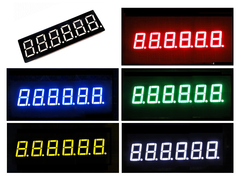 Electronics 7 Segment Display White 0.36 Inch 6 Digits Durable
