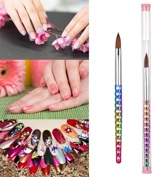 Buy cheap 100% Kolinsky Rainbow Acrylic Nail Art Brush Styling Tool #8 10 12 14 16 18 20 from wholesalers