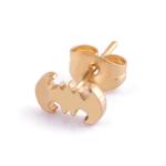 Punk Silver Gold Black Stainless Steel Batman Stud Earrings Cute Brincos Barbell