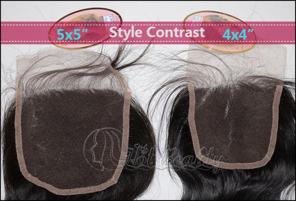 Buy cheap 6# Natural Black Medium Density Lace Remy Top Closure 5A Grade For Woman from wholesalers