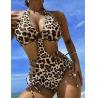 Buy cheap Hollow Plus Size Womens One Piece Swim Black V Neck Bikini Curvy Swim Wear from wholesalers