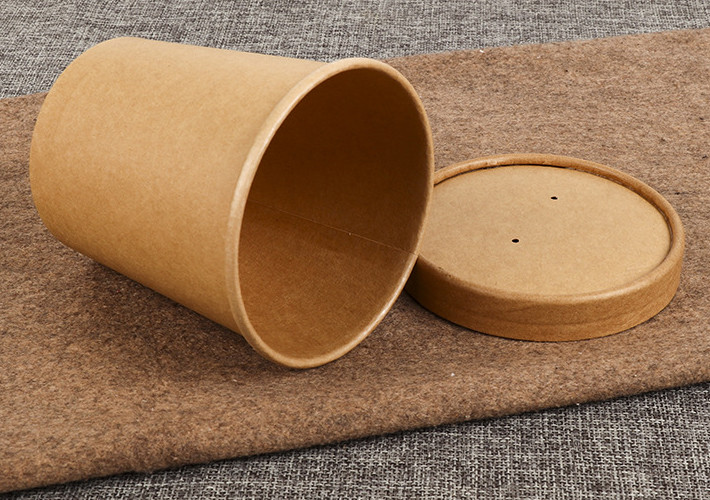 Thickened Disposable Paper Soup Bowls Take Out Porridge Cup With Lids