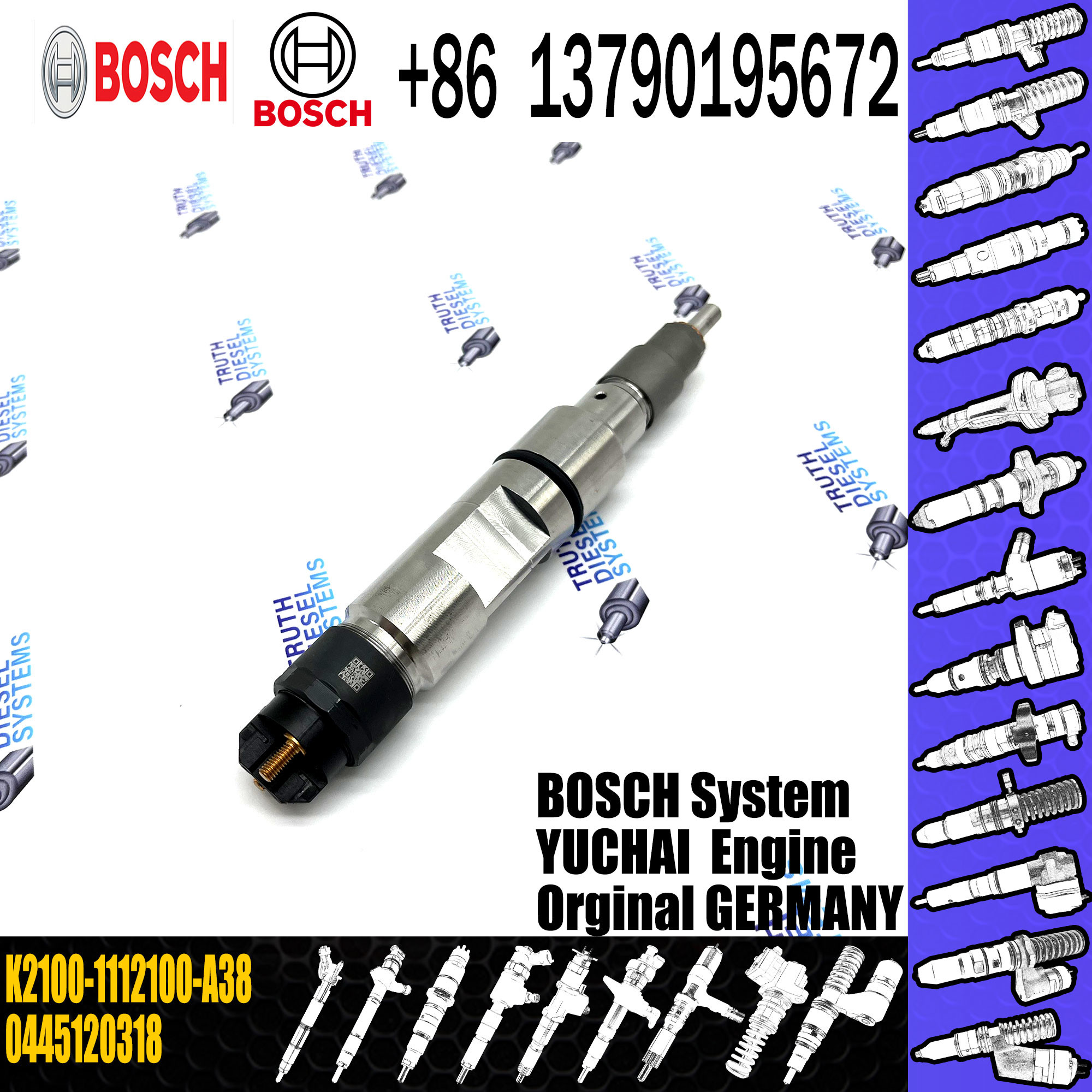 common rail injector 0445120252 5263315 for Cummins industrial engines diesel fuel injector 4981126 0445120252
