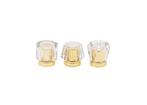Buy cheap Non Spill Gold Aluminum Perfume Bottle Lid Textured Design With Concave Collar from wholesalers