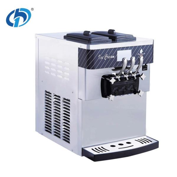 Stainless Steel Table Top 3 Flavors Commercial Automatic Soft Serve Ice Cream