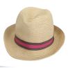 Buy cheap Outdoor Vacation Mens Black Straw Fedora Hat Womens Summer 54cm 58cm from wholesalers