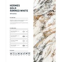 Buy cheap Hermes Gold Rimmed White Colour Marble Slab Tile Building Decoration product