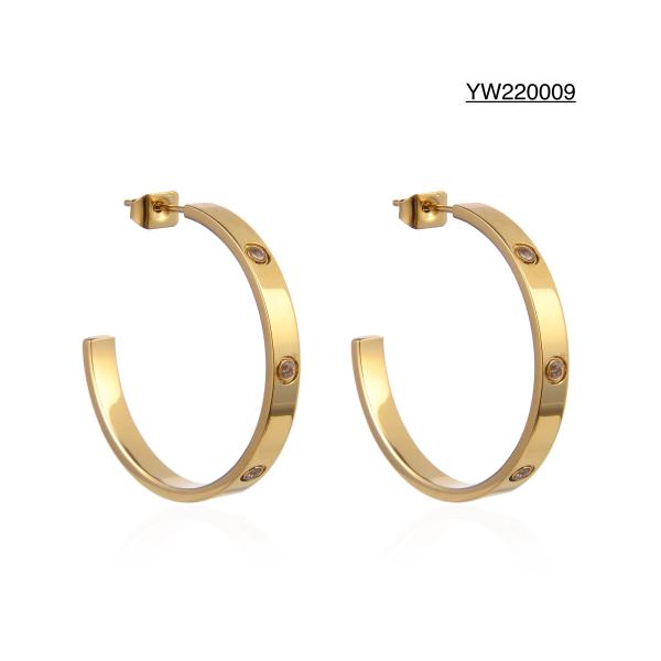 Buy cheap LOVE Stainless Steel Gold Earrings from wholesalers