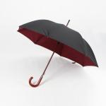 Black Wooden Hook Handle Umbrella , Curved Handle Large Rain Umbrella Durable