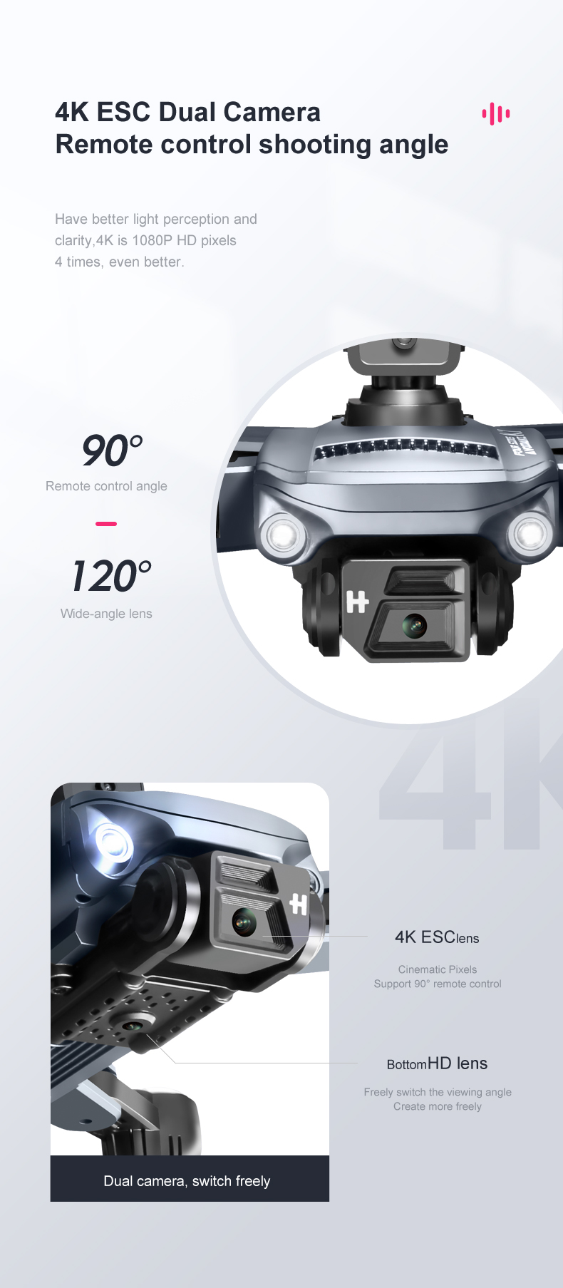 K7 Drone definition Aerial Photography Quadcopter with Electrically Adjustable Remote Control and Optical Flow Positioning