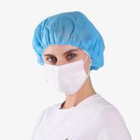 Buy cheap Blue Disposable Nonwoven Bouffant Caps Hair Net Hair Sleeves With Swivel Side product