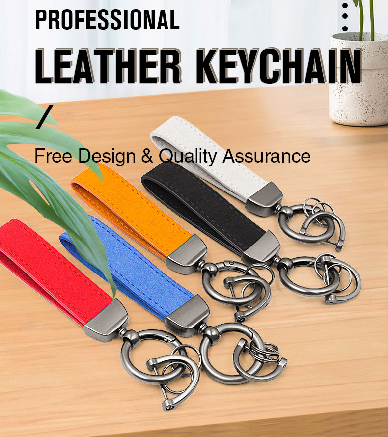 Custom Bulk Leather Key Chain Die Cutting Printing Business Giveaways
